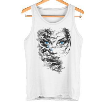 Anime Manga Motif Yeux Bleus Illustration Anime Débardeur e - Cadeauxyz