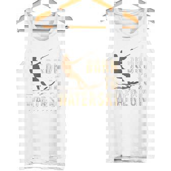 Born To Waterski Waterskiing Water Skiing Ski Apparel Raglan Baseball Tee Tank Top | Mazezy