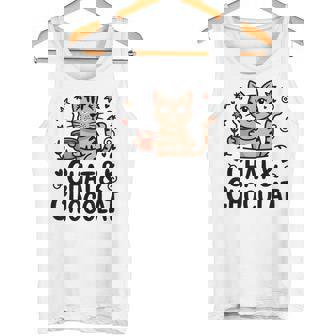 Chat & Chocolat Humour Félin Boisson Chaude Détente Débardeur e - Cadeauxyz