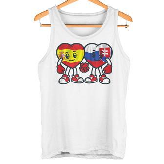 Corazones De Amistad De España Y Eslovaquia Camiseta sin mangas - Regaloses