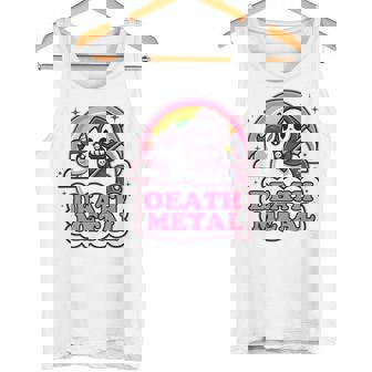 Dibujos Animados De Esqueleto De Muerte Divertido De Death Metal En Unicornio Kawaii Camiseta sin mangas - Regaloses