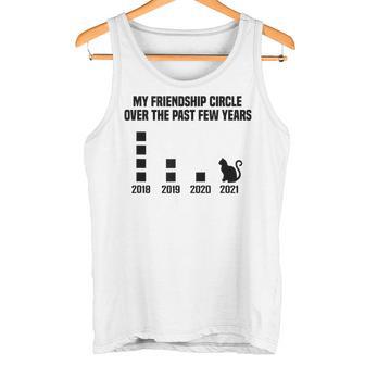 Divertido Gato Introvertido Círculo De Amistad Antisocial Introvertido Camiseta sin mangas - Regaloses