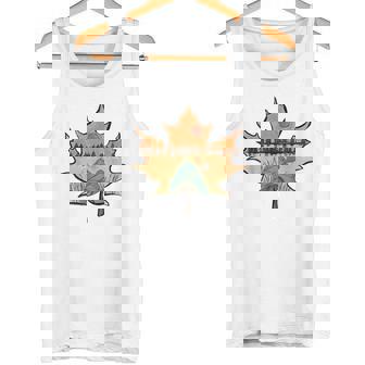 Donna Disegnata A Mano Della Foglia D'acero Autunno Autunno Canotta - Novitaregali