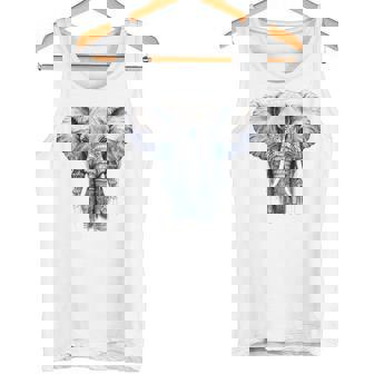 Elephant Artwork Animal Motif Art Animal Elephant Tank Top | Mazezy