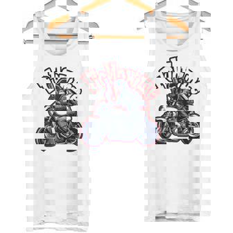 Followmeバイクに乗るゴリラのバックプリントデザイン タンクトップ - Kawaiitshirt