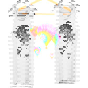 Fun Hot Air Balloon Hippie Tie Dye Ballooning Lt Tank Top | Mazezy