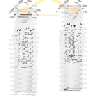 Grandio Vintage Patent Drawing Flute Vintage Patent Flutist Flautist Drawing Print Tank Top | Mazezy