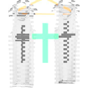 Green Christian Jesus Cross Tank Top | Mazezy