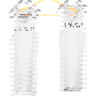 Lincoln Personalized Name Modern Font Contemporary Tank Top | Mazezy