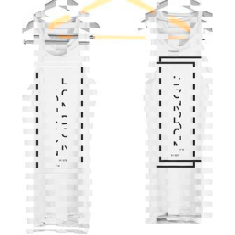 London Coordinates Minimalist Modern Typography Tank Top | Mazezy