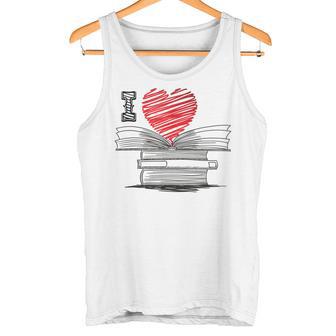 I Love Books Para Lectores Escritores Bibliotecarios Camiseta sin mangas - Regaloses