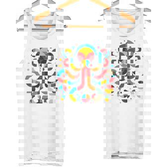 Modern Geometric Minimalism Illustration Octopus Art Premium Tank Top | Mazezy