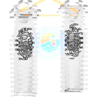 New London Connecticut CT Vintage Nautical Waves Tank Top | Mazezy