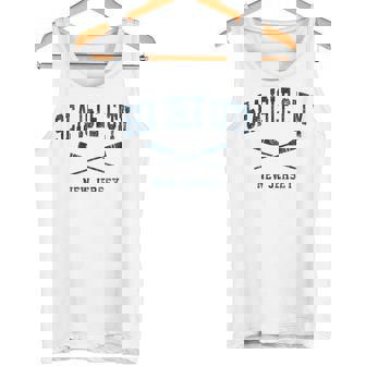 Sea Isle City New Jersey Vintage Nautical Paddles Sports Oar Tank Top | Mazezy