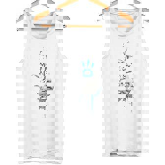 Surreal Abstract Face & Leaves – Modern Art Composition Tank Top | Mazezy