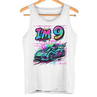 Tengo 9 Años De Edad Graffiti Race Car 9º Cumpleaños Niño Camiseta sin mangas - Regaloses