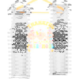 Thankful For My Preschool Turkeys Thanksgiving Teacher Fall Tank Top | Mazezy