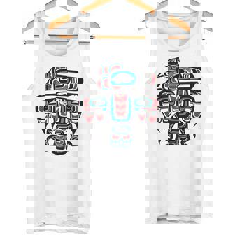 Tótem De Cuervo Nativo Haida Tlingit Del Pacífico Noroeste Manga Larga Camiseta sin mangas - Regaloses