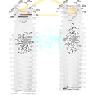 Travel Compass World Travel Map Globe World Map Tank Top | Mazezy