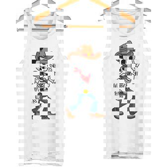 Urban Cowboy Skeleton Western City Style Tank Top | Mazezy