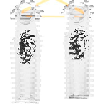 Yin Yan We Wei Chino Tinta Oscuraímbolo Taoísmo Estado De Flujo Manga Raglan Camiseta sin mangas - Regaloses