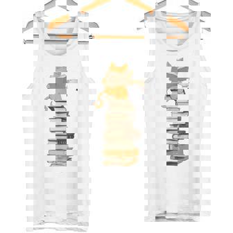 かわいい猫、本好きの猫 タンクトップ - Kawaiitshirt