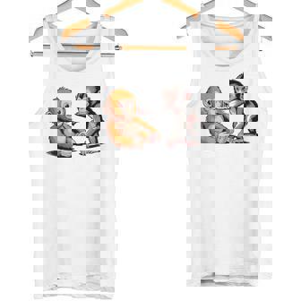 オレンジのおもちゃで悲しい猿のパンチ タンクトップ - Kawaiitshirt