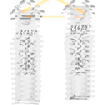 サックス オールド ヴィンテージ 特許 図面 プリント タンクトップ - Kawaiitshirt