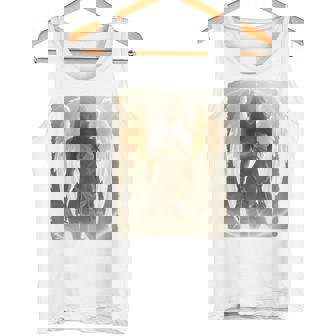 バックプリントtシャツ セクシーなブルネットエンジェルピンナップガール 長袖tシャツ タンクトップ - Kawaiitshirt