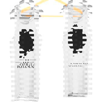 ポメラニアンブラックシルエット タンクトップ - Kawaiitshirt
