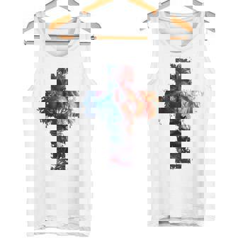 ユダのライオン、イエス・キリストの十字架、キリスト教信仰のグラフィック。 タンクトップ - Kawaiitshirt