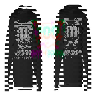 100 Days Of School Baseball Ice Cream Drip 100Th Day Player Long Sleeve T-Shirt | Seseable CA