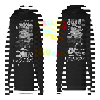 100Th Day Of School For Boys Monster Truck Bus Driver Long Sleeve T-Shirt | Mazezy