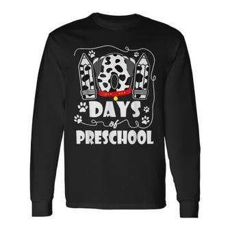 101 Days Preschool 100 Days School Dog 100Th Day Students Long Sleeve T-Shirt | Mazezy