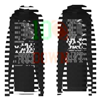 10Th Birthday Football Ten Year Old Football Player Long Sleeve T-Shirt | Mazezy