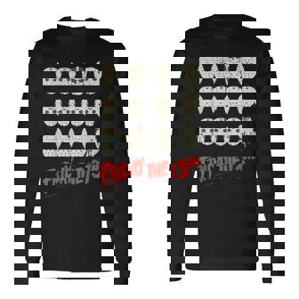 13日の金曜日 ハロウィン デザインマスク 長袖Tシャツ - Kawaiitshirt