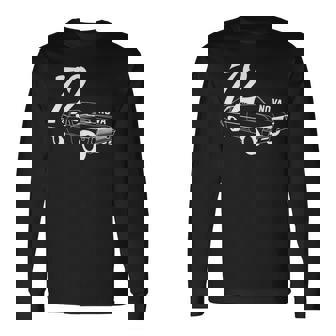 1972 72 Chevys Nova 2 Classic Car Old School Muscle Car Long Sleeve T-Shirt | Mazezy