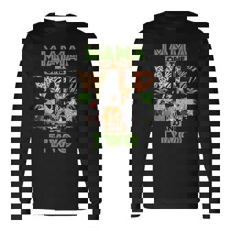 2Nd Birthday Zoo Safari Jungle Mama Of The Wild And Two Long Sleeve T-Shirt | Mazezy