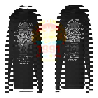 32 誕生日デコレーション メンズ レディース 1991 Bday 32Th Birthday 長袖Tシャツ - Kawaiitshirt