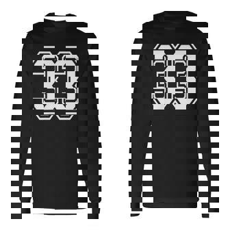 33番のスポーツスタイル。ホワイト。 長袖Tシャツ - Kawaiitshirt