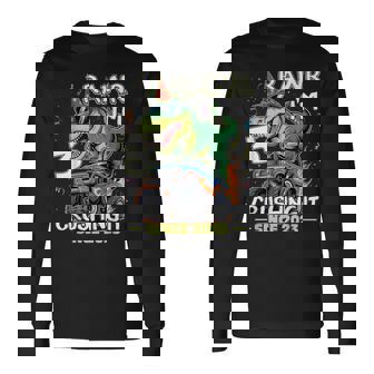 3Rd Birthday Monster Truck Dinosaur 3 Years Old Birthday Boy Long Sleeve T-Shirt | Mazezy