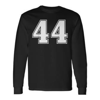 44 Número Cuarenta Y Cuatro Equipos Deportivos Gráficoarsity Matching Camiseta de manga larga - Regaloses