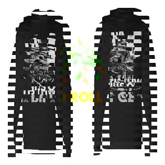 5 Year Old Monster Truck 5Th Birthday Boy Long Sleeve T-Shirt - Thegiftio