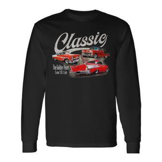55 56 57 Chevys Bel Air Truck Trifive Vintage Cars Long Sleeve T-Shirt | Mazezy