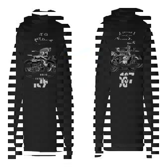 57 歳の誕生日男性オートバイ バイクに乗る人 1967 長袖Tシャツ - Kawaiitshirt