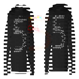 5Th Birthday Train Railroad Themed Fun 5 Years Old Boy Train Long Sleeve T-Shirt - Thegiftio