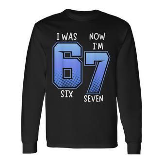 I Was 6 Now I'm 7 Birthday Für Kinder 7 Geburtstag Langarmshirts - Geschenkecke