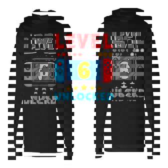 6 Year Old Bday Decorations Son Gamer Boy 6Yr 6Th Birthday Long Sleeve T-Shirt - Monsterry