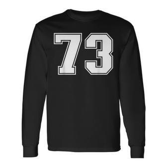 73 Númeroetenta Y Tres Equipos Deportivos Gráficoarsity Matching Camiseta de manga larga - Regaloses