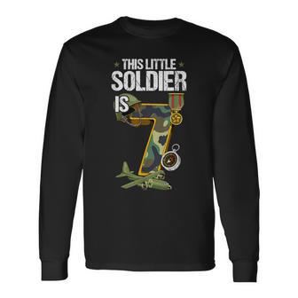 7Th Birthday Army Long Sleeve T-Shirt - Thegiftio UK